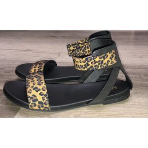 Mia Sandals 9 Lydya Leopard Animal Print‎ Summer Flat Elastic Gladiator NIB